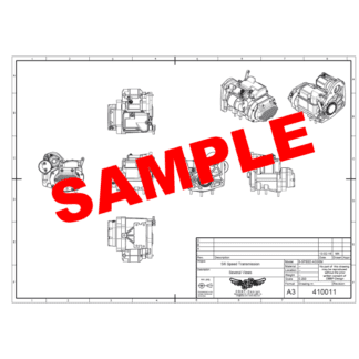 410011 5/6 Speed Gearbox 2d CAD Drawing