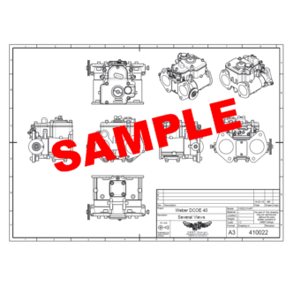 410022 Weber DCOE carb 2D drawing