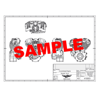 410003 Knucklehead engine 2D CAD drawing