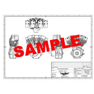 410004 Shovelhead engine 2D CAD drawing