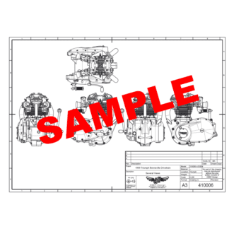 410006 Triumph Bonneville engine / gearbox 2D CAD drawing