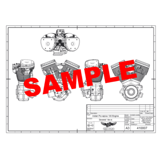 410007 Indian Powerplus 100 engine 2D drawing