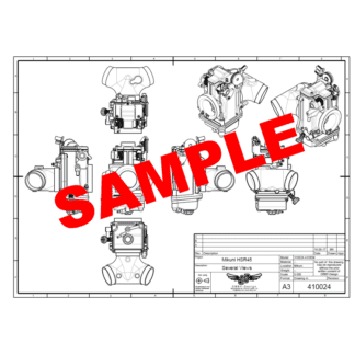 410024 Mikuni HSR 45 carb 2D drawing